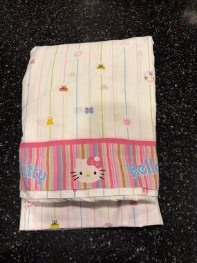 Hello Kitty Pink, White & Blue Striped Kids Sheet